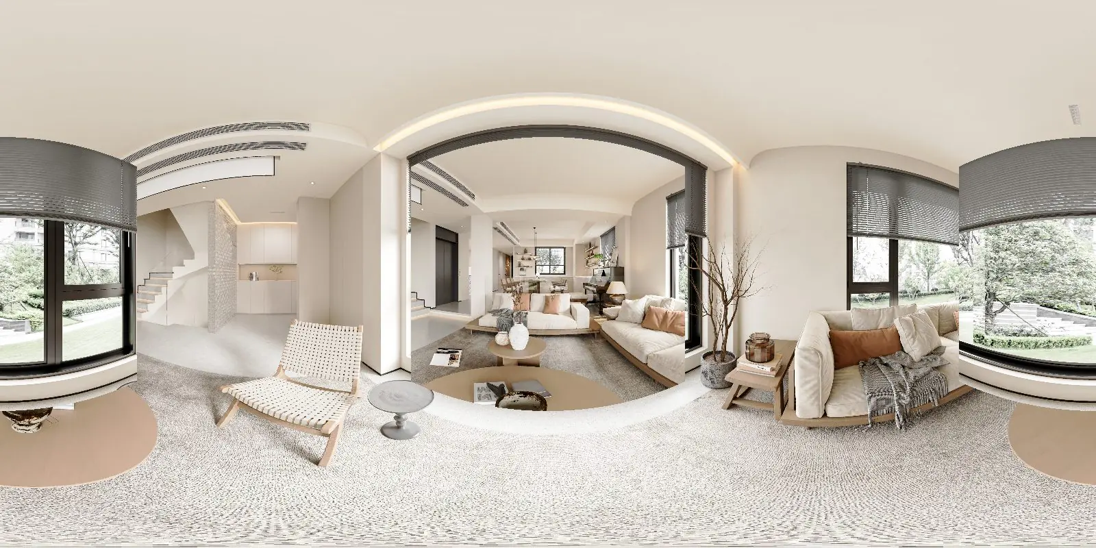 Bright living room furnished with WEIMEI household paper products